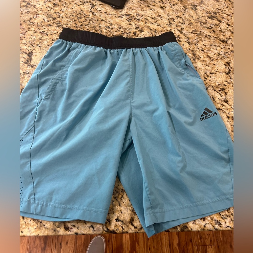 Blue adidas shorts!